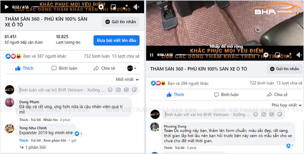 Khách hàng phản hồi như thế nào khi lắp thảm lót sàn ô tô 360 độ