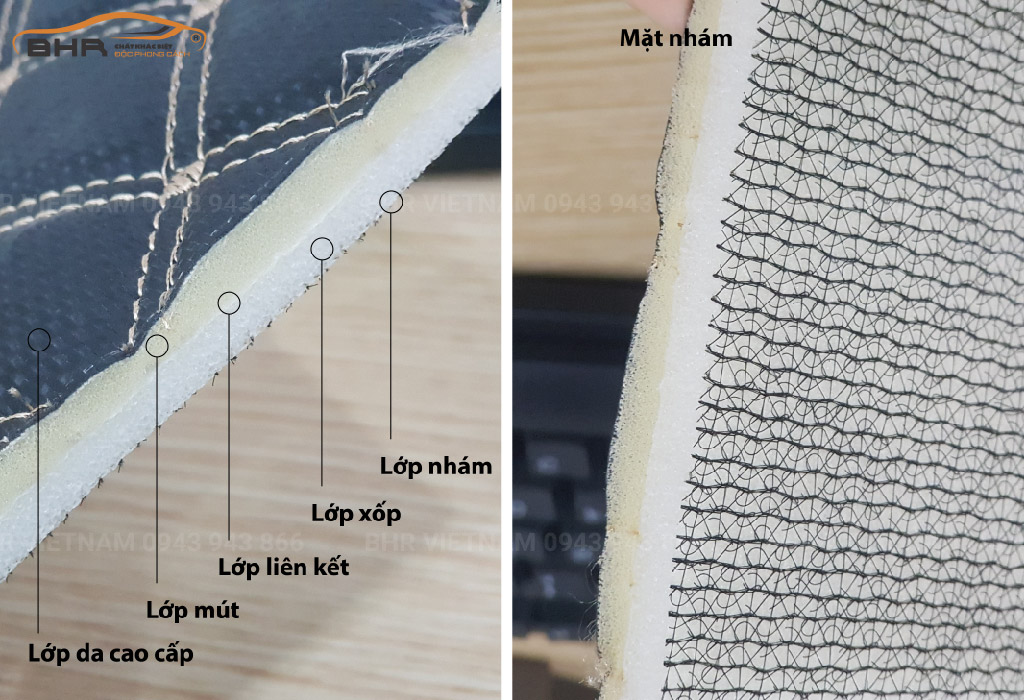 Thảm lót sàn ô tô 5D 6D với 5 lớp cấu tạo cao cấp bền bỉ, chống nước tuyệt đối