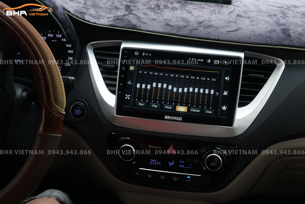 Trải nghiệm âm thanh sống động trên màn hình DVD Android Bravigo Air 2 Hyundai Accent 2017 - 2020