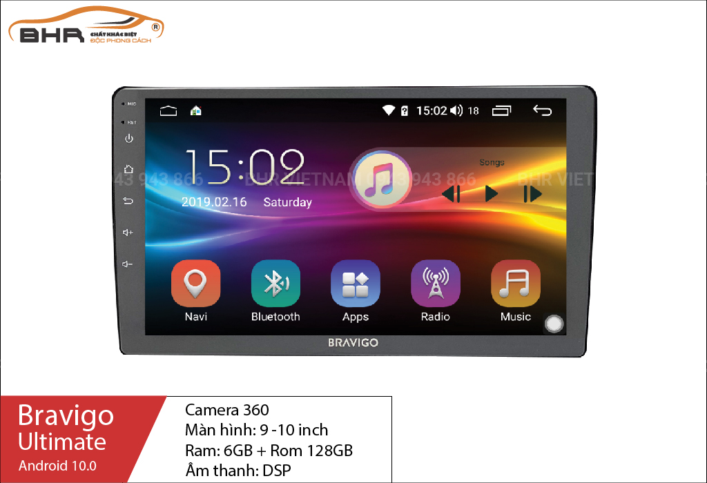 Thông số cấu hình màn DVD Bravigo Ulitamte 6G+128GB