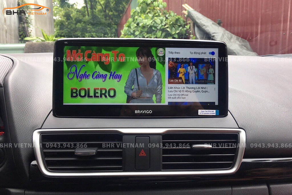 Giải trí Youtube, xem phim sống động trên màn hình DVD Android Bravigo Mazda 3 2014 - 2019