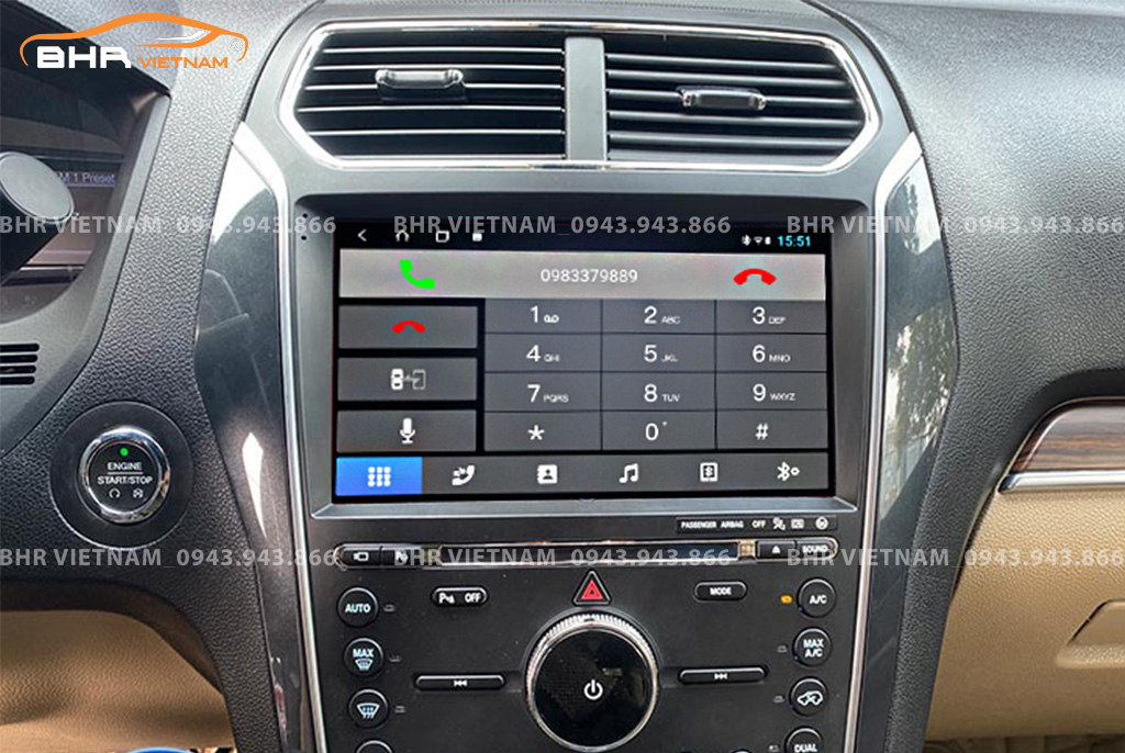Kết nối điện thoại trên màn hình DVD Android Bravigo Ultimate (6G+128G) Ford Explorer 2016 - nay