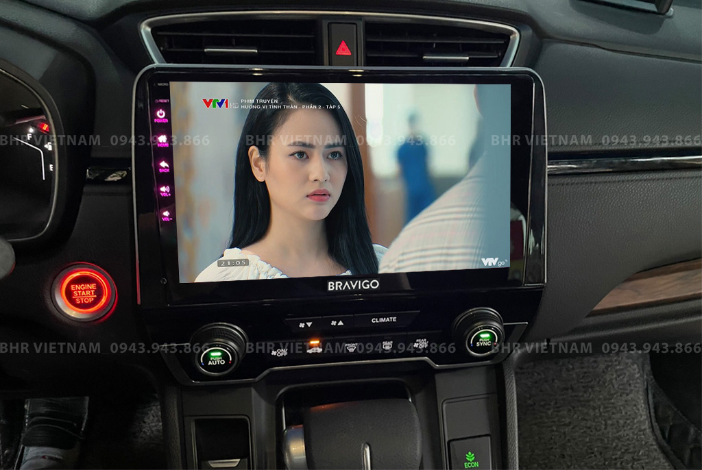 Giải trí Youtube, xem phim sống động trên màn hình DVD Android Bravigo Ultimate Honda CRV 2018 - nay