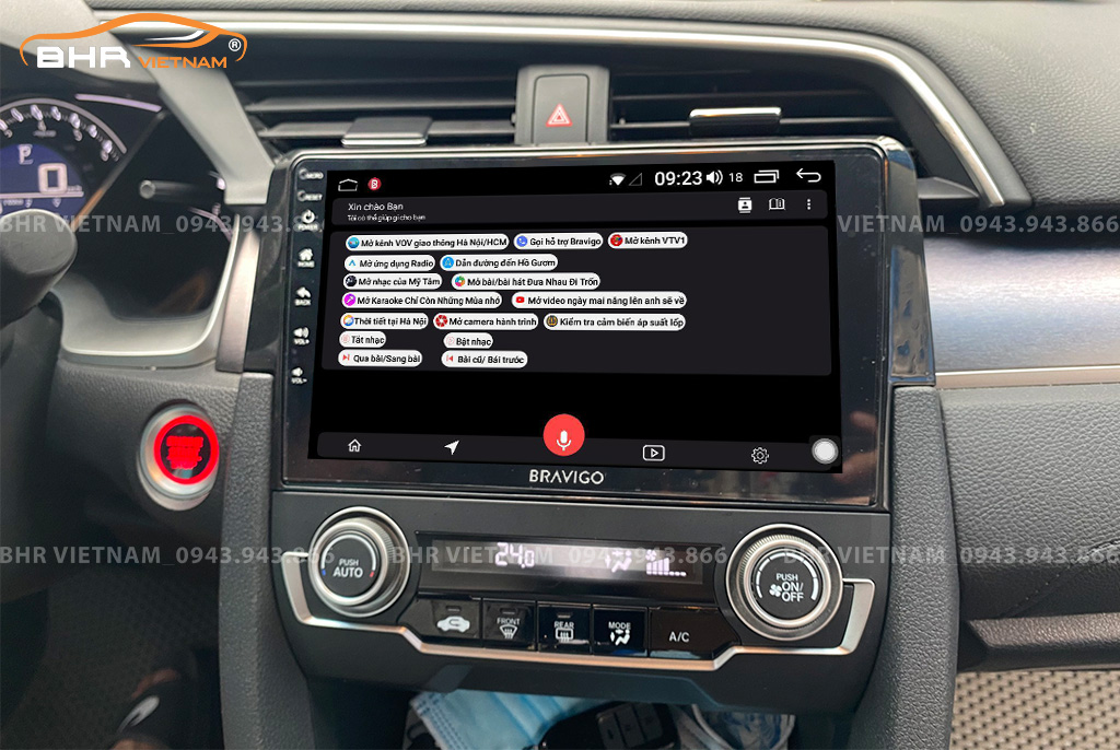 Điều khiển bằng giọng nói thông minh DVD Android Bravigo Ultimate Honda Civic 2017 - nay