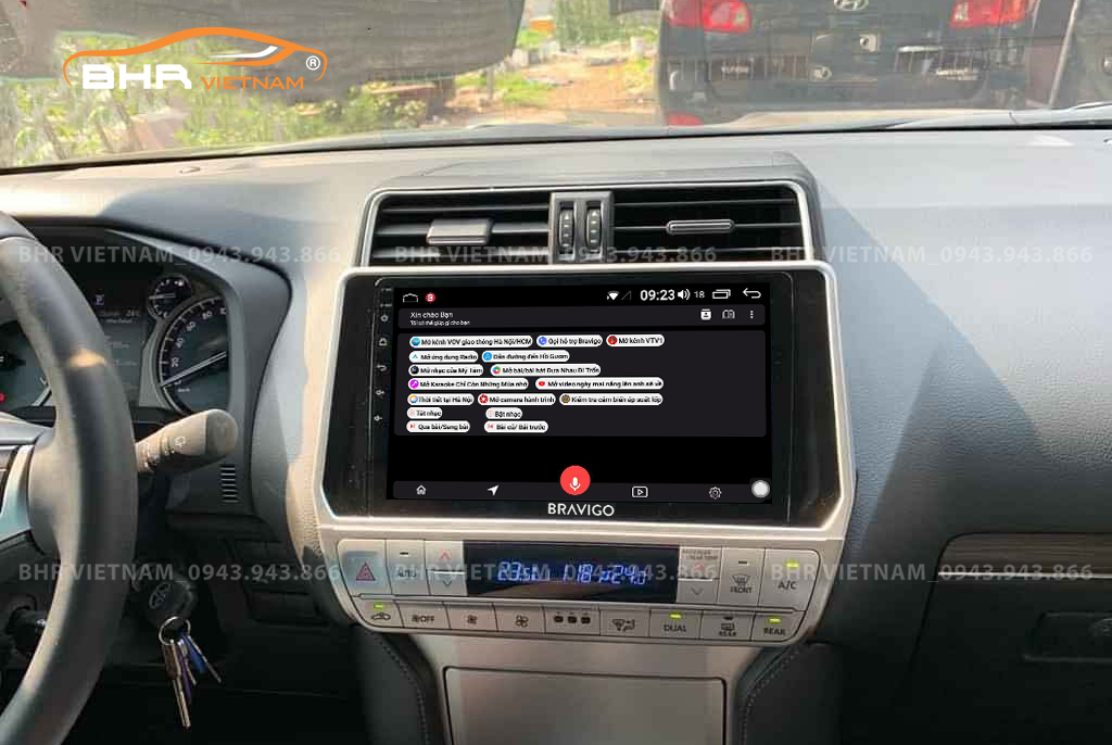 Điều khiển bằng giọng nói thông minh DVD Android Bravigo Ultimate Toyota Land Cruiser Prado 2017 - nay