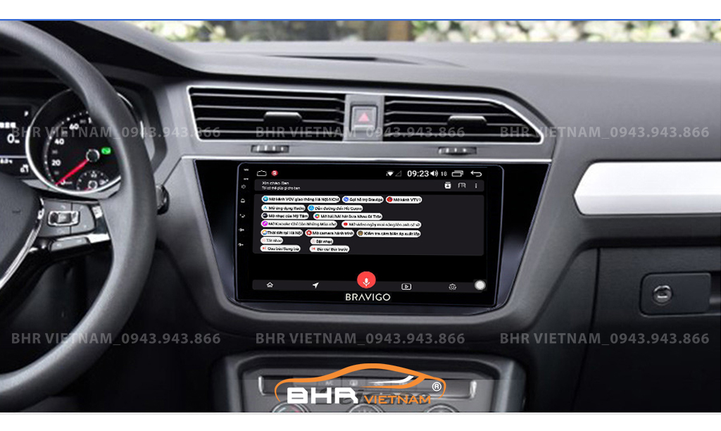 Điều khiển bằng giọng nói thông minh DVD Android Bravigo Ultimate Volkswagen Tiguan 2017 - nay