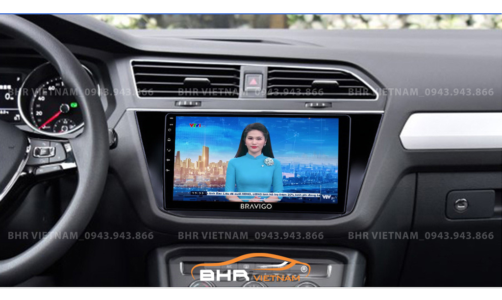 Giải trí Youtube, xem phim sống động trên màn hình DVD Android Bravigo Ultimate Volkswagen Tiguan 2017 - nay