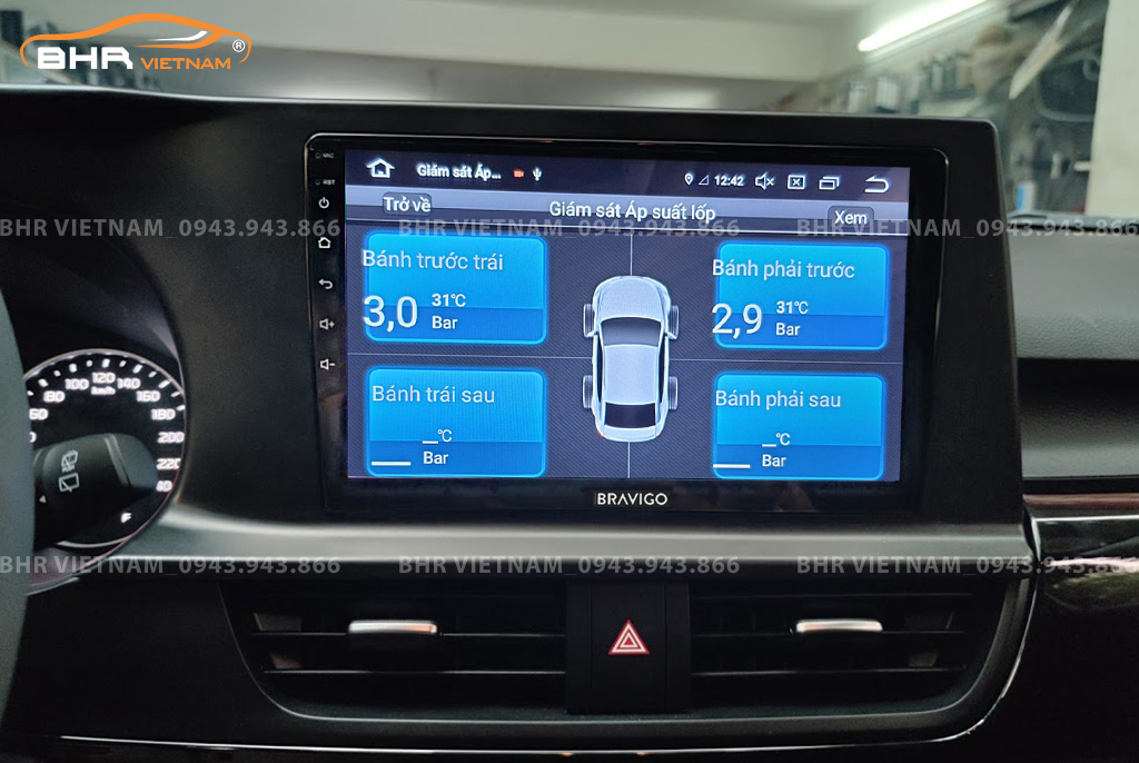 Hình ảnh quan sát cảm biến áp suất lốp Bravigo Ultimate Kia Seltos 2020 - nay
