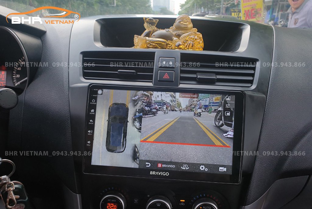 Hình ảnh quan sát camera trước màn hình DVD Bravigo Ultimate Mazda BT50 2013 - nay