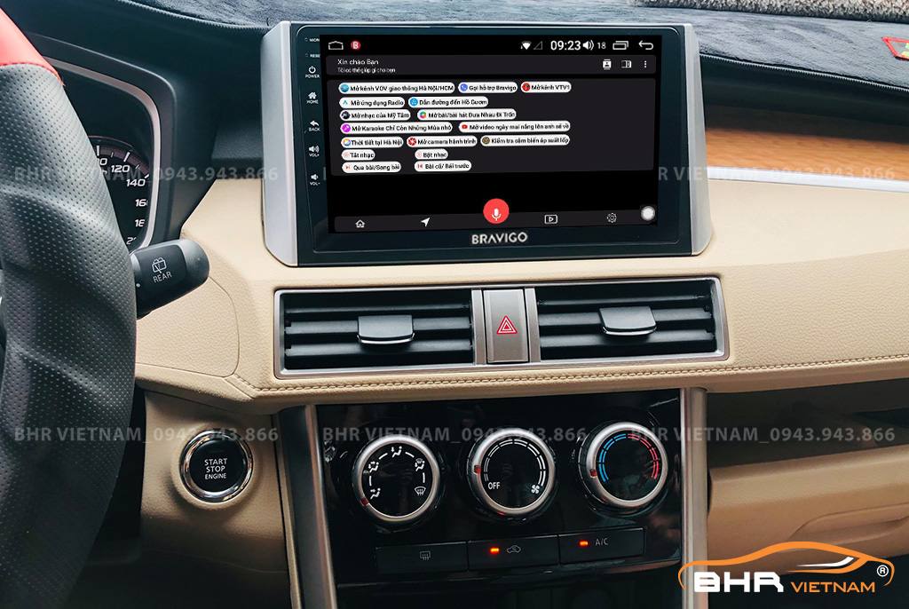 Điều khiển bằng giọng nói thông minh DVD Android Bravigo Ultimate Mitsubishi Xpander 2018 - nay