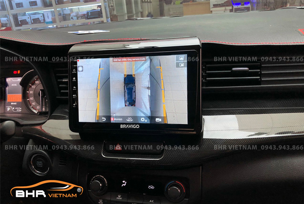 Hình ảnh quan sát 2 bên gương trên màn hình DVD Bravigo Ultimate Suzuki XL7 2019 - nay