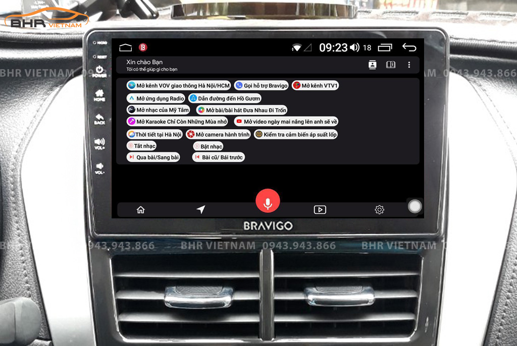 Điều khiển bằng giọng nói thông minh DVD Android Bravigo Ultimate Toyota Vios 2019 - nay