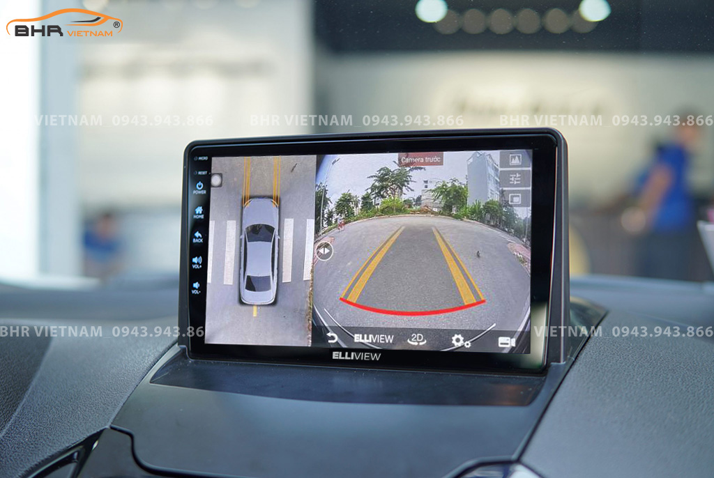 Hình ảnh quan sát camera trước màn hình DVD Elliview S4 Basic Ford Ecosport 2013 - nay