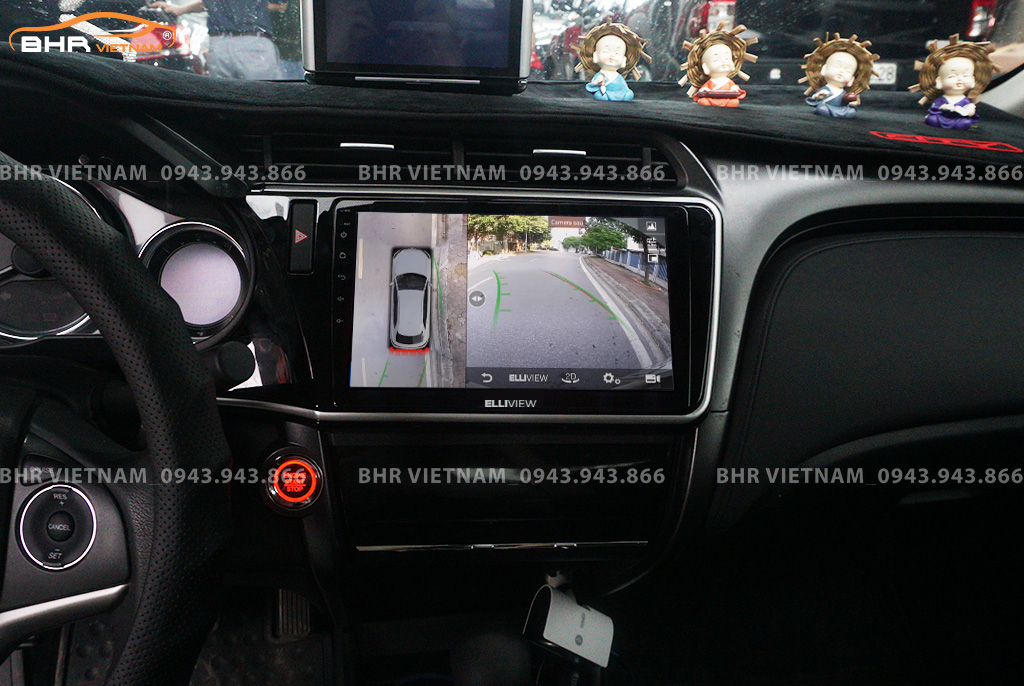 Hình ảnh quan sát từ camera sau Elliview S4 Basic Honda City 2018 - 2020