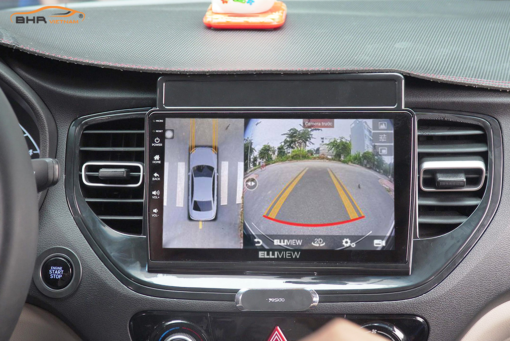 Hình ảnh quan sát camera trước màn hình DVD Elliview S4 Basic Hyundai Accent 2021 - nay