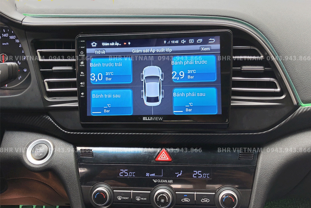 Hình ảnh quan sát cảm biến áp suất lốp Elliview S4 Basic Hyundai Elantra 2016 - nay