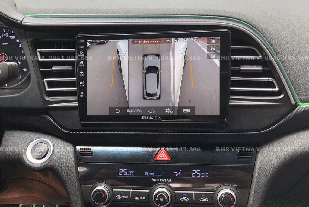 Hình ảnh quan sát 2 bên gương trên màn hình DVD Elliview S4 Basic Hyundai Elantra 2016 - nay