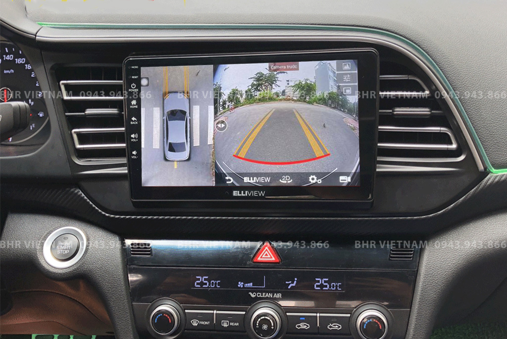Hình ảnh quan sát camera trước màn hình DVD Elliview S4 Basic Hyundai Elantra 2016 - nay