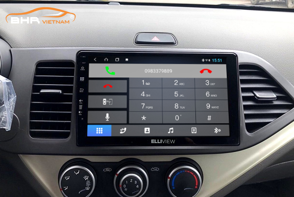 Kết nối điện thoại trên màn hình Elliview S4 Basic Kia Morning 2011 - 2020