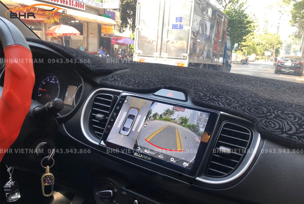 Hình ảnh quan sát camera trước màn hình DVD Elliview S4 Basic Kia Soluto 2019 - nay