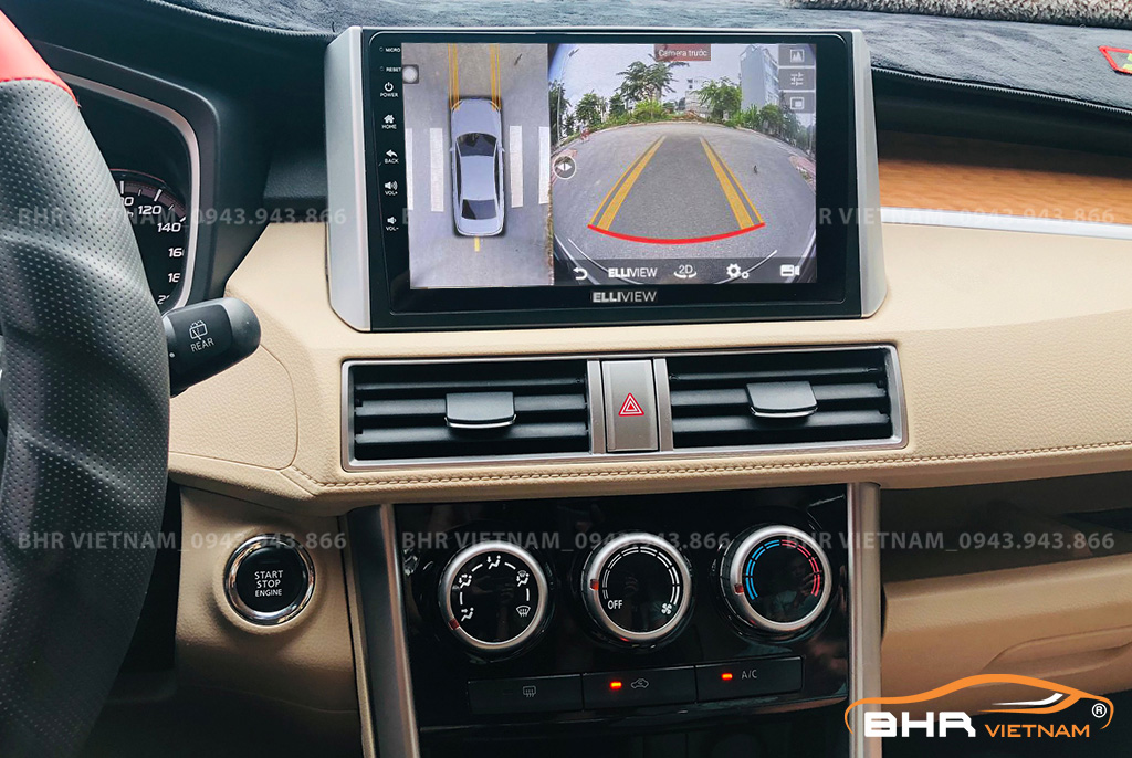 Hình ảnh quan sát camera trước màn hình DVD Elliview S4 Basic Mitsubishi Xpander 2018 - nay