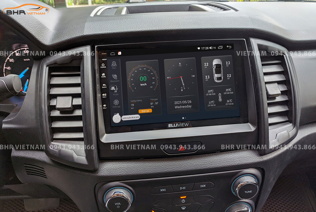 Điều khiển bằng giọng nói thông minh màn hình Elliview S4 Deluxe Ford Ranger 2012 - nay