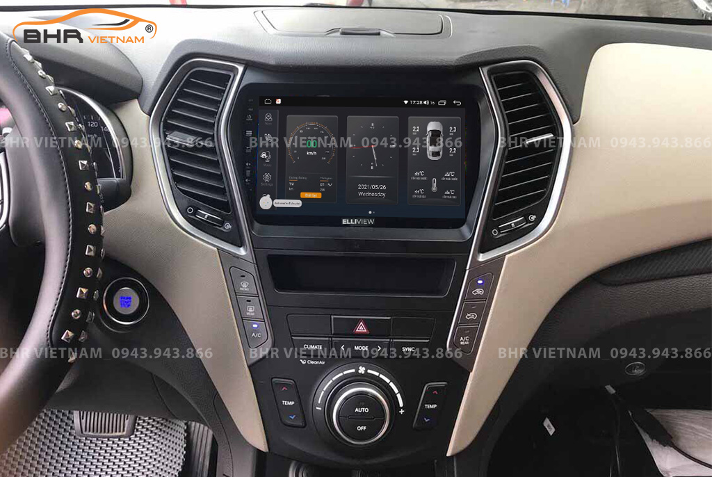 Điều khiển bằng giọng nói thông minh màn hình Elliview S4 Deluxe Hyundai Santafe 2012 - 2018