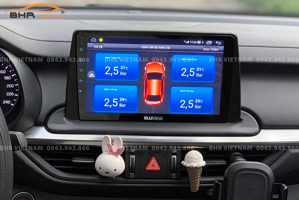 Hình ảnh quan sát cảm biến áp suất lốp Elliview S4 Deluxe Kia Cerato 2019 - nay