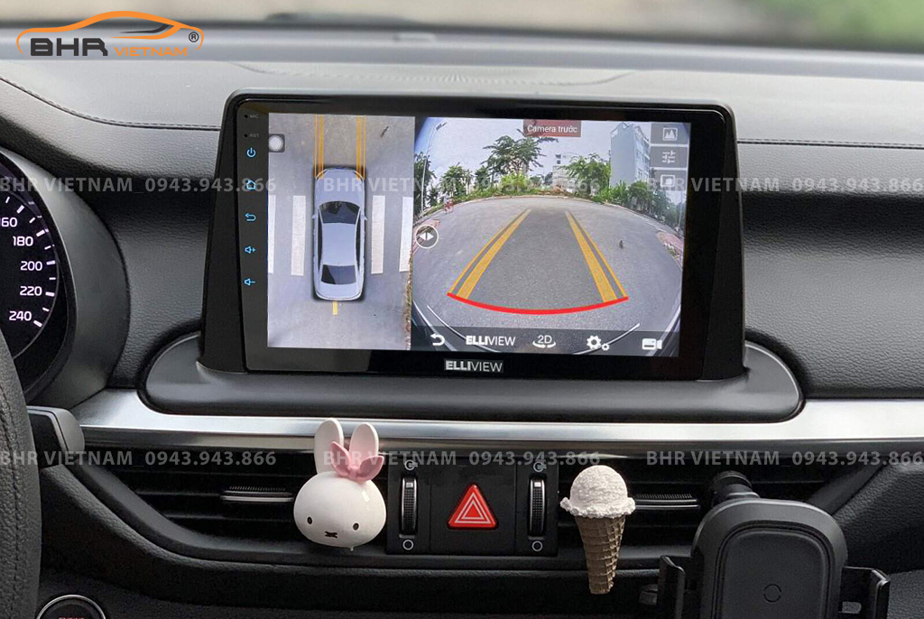 Hình ảnh quan sát camera trước màn hình DVD Elliview S4 Deluxe Kia Cerato 2019 - nay
