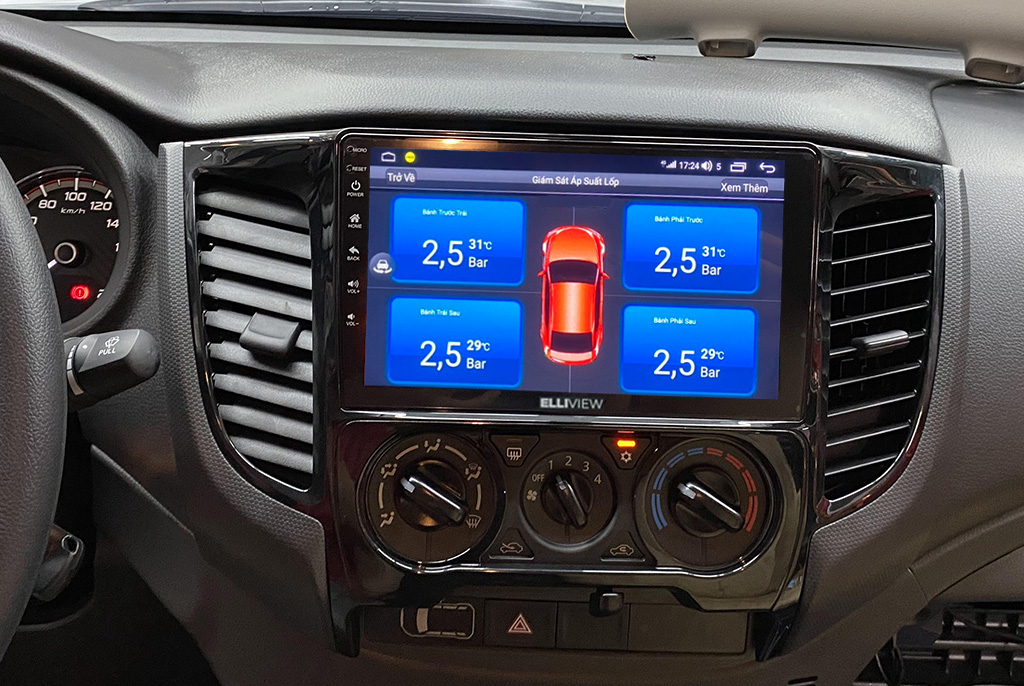 Hình ảnh quan sát cảm biến áp suất lốp Elliview S4 Deluxe Mitsubishi Triton 2020 - nay