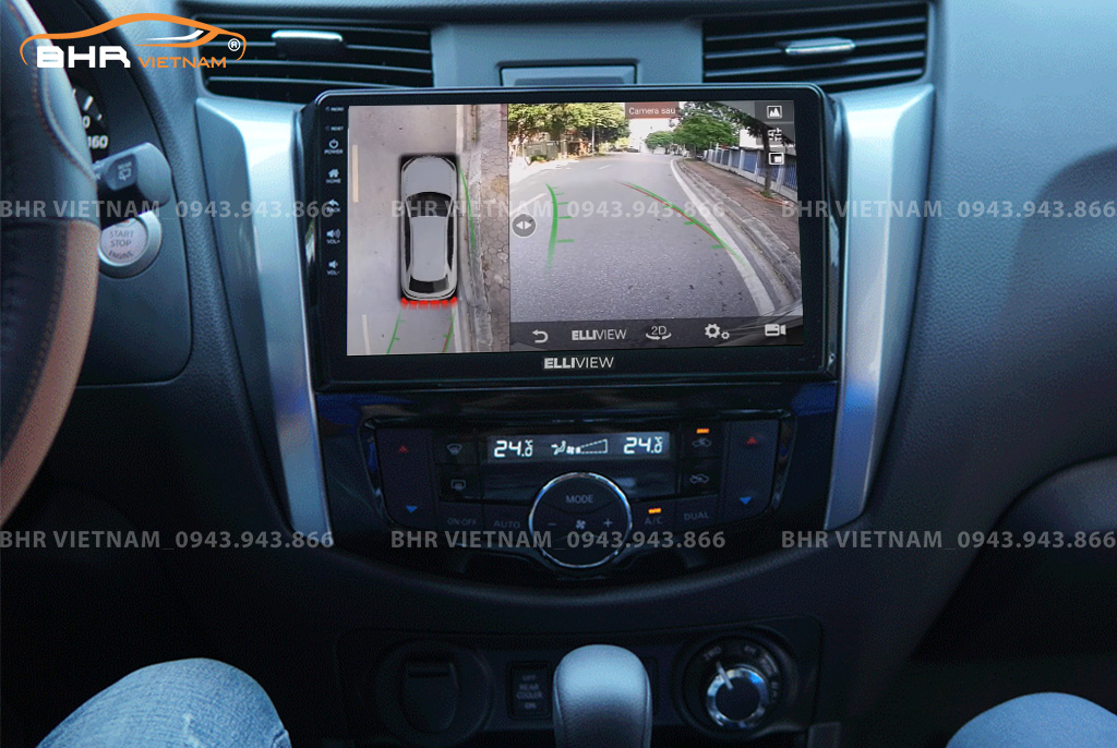 Hình ảnh quan sát từ camera sau Elliview S4 Deluxe Nissan Navara 2021 - nay