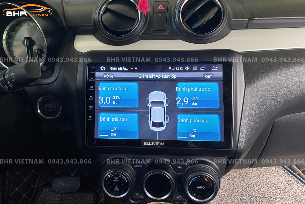 Hình ảnh quan sát cảm biến áp suất lốp Elliview S4 Deluxe Suzuki Swift 2019 - nay