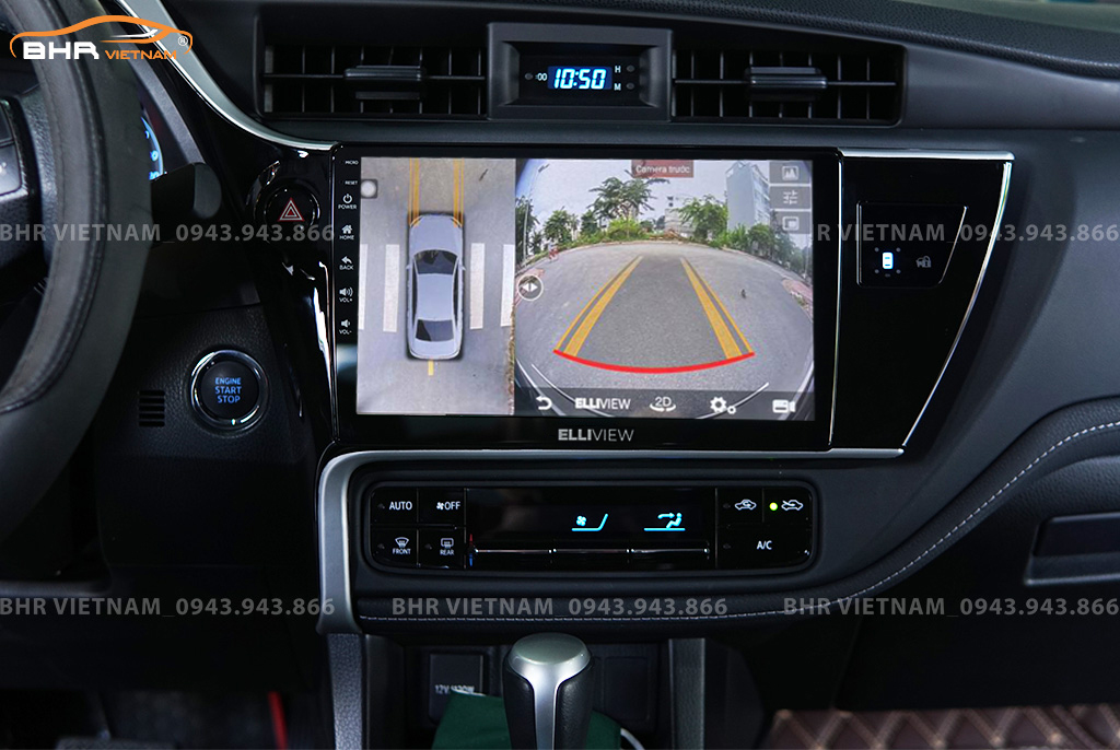 Hình ảnh quan sát camera trước màn hình DVD Elliview S4 Deluxe Toyota Altis 2018 - nay