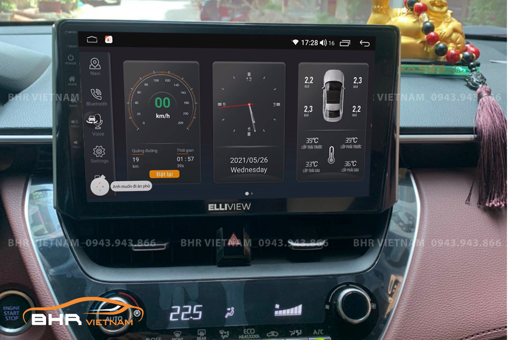 Điều khiển bằng giọng nói thông minh màn hình Elliview S4 Deluxe Toyota Cross 2020 - nay