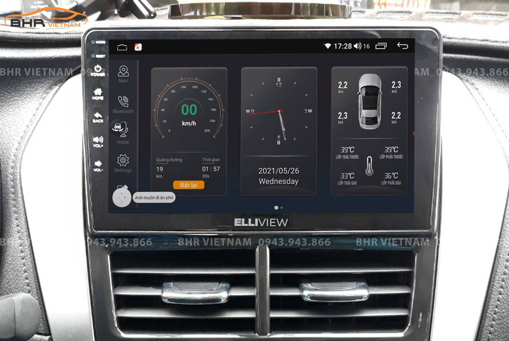 Điều khiển bằng giọng nói thông minh màn hình Elliview S4 Deluxe Toyota Yaris 2019 - nay