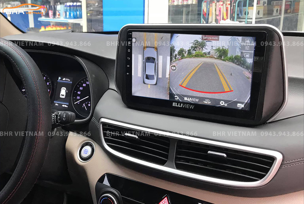 Hình ảnh quan sát camera trước màn hình DVD Elliview S4 Elliview S4 Luxury Hyundai Tucson 2019 - nay