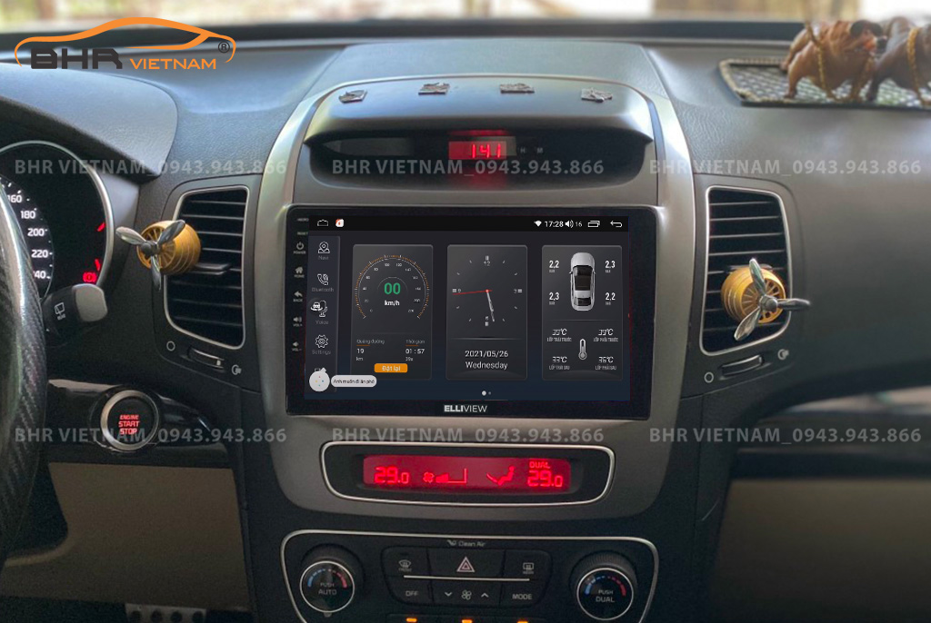 Điều khiển bằng giọng nói thông minh màn hình Elliview S4 Luxury Kia Sorento 2014 - 2020