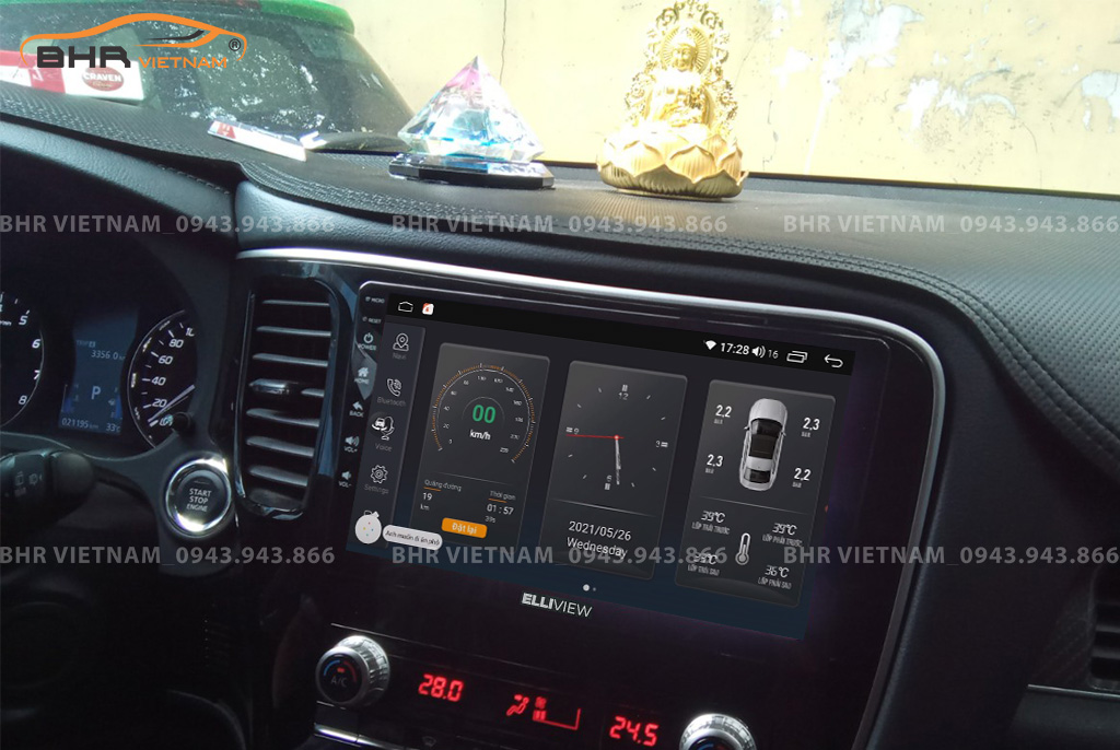 Điều khiển bằng giọng nói thông minh màn hình Elliview S4 Luxury Mitsubishi Outlander 2020 - nay