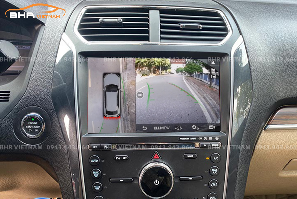 Hình ảnh quan sát từ camera sau Elliview S4 Premium Ford Explorer 2016 - nay