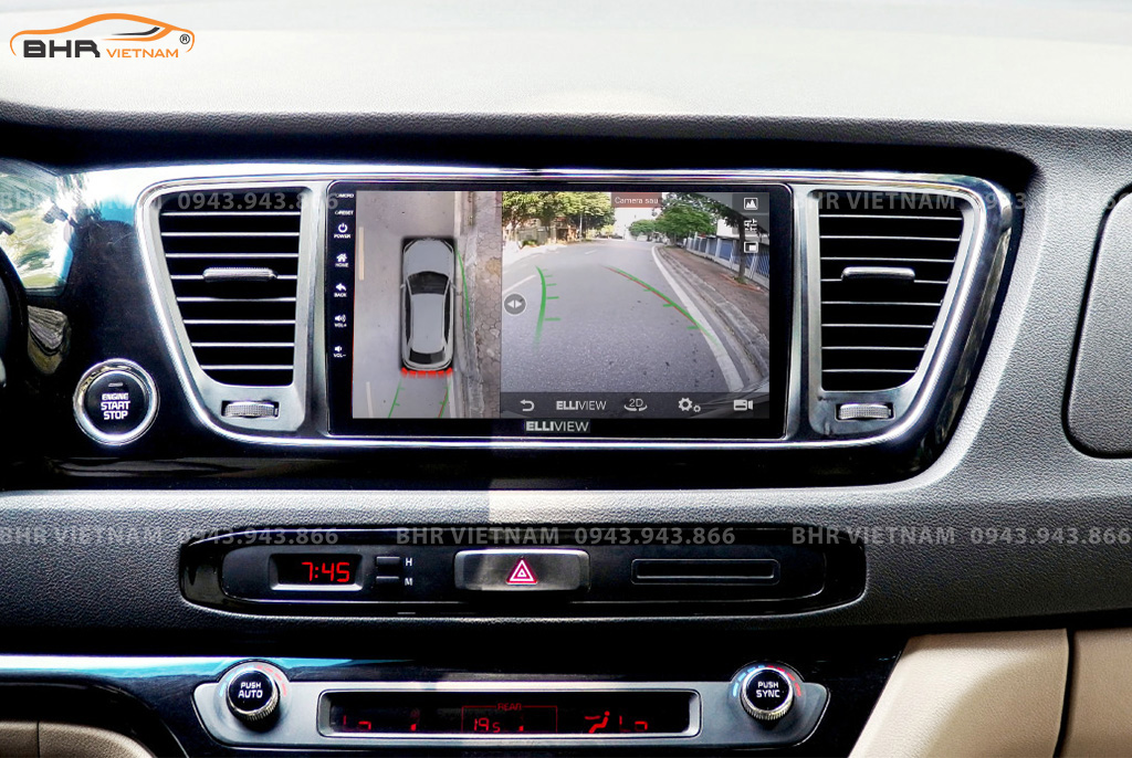 Hình ảnh quan sát từ camera sau Elliview S4 Premium Kia Sedona 2015 - nay