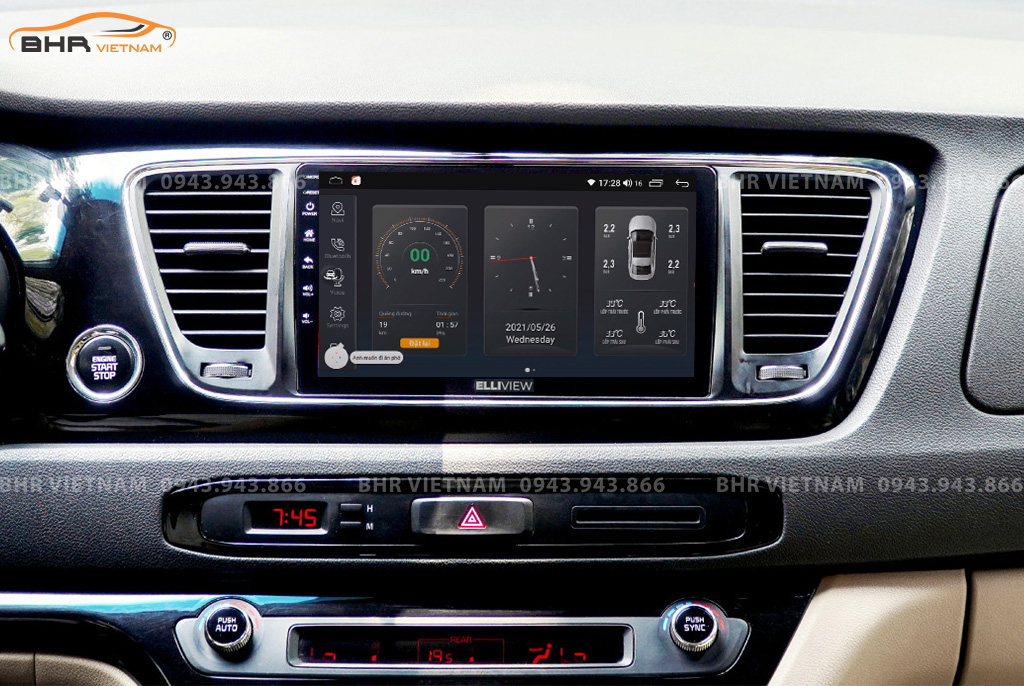 Điều khiển bằng giọng nói thông minh màn hình Elliview S4 Premium Kia Sedona 2015 - nay