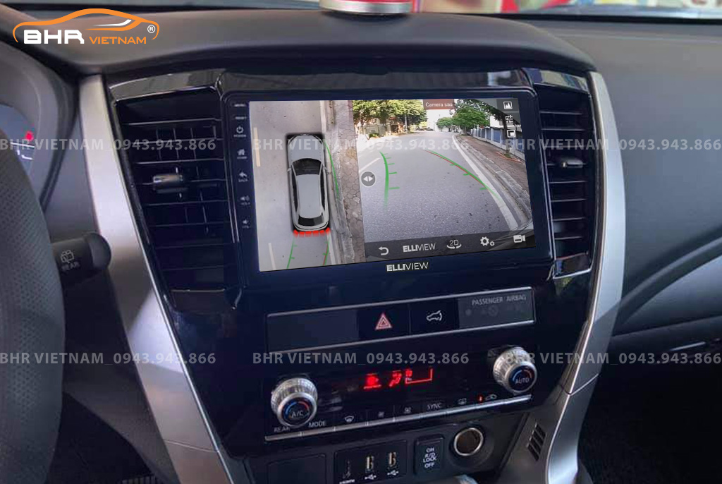 Hình ảnh quan sát từ camera sau Elliview S4 Premium Mitsubishi Pajero Sport 2018 - nay