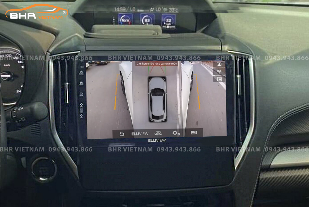 Hình ảnh quan sát 2 bên gương trên màn hình DVD Elliview S4 Premium Subaru Forester 2020 - nay