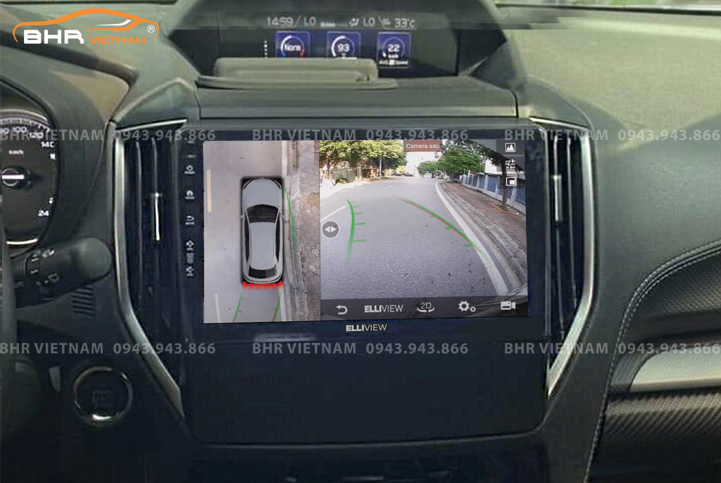 Hình ảnh quan sát từ camera sau Elliview S4 Premium Subaru Forester 2020 - nay