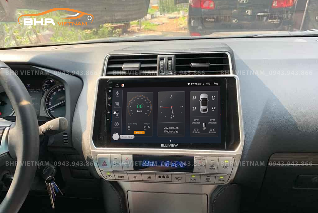 Điều khiển bằng giọng nói thông minh màn hình Elliview S4 Premium Toyota Land Cruiser Prado 2017 - nay