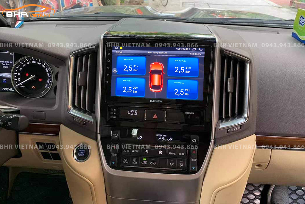 Hình ảnh quan sát cảm biến áp suất lốp Elliview S4 Premium Toyota Land Cruiser 2016 - 2020