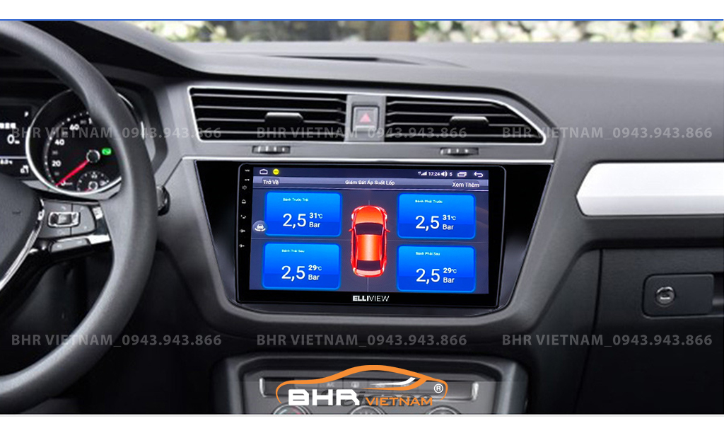 Hình ảnh quan sát cảm biến áp suất lốp Elliview S4 Premium Volkswagen Tiguan 2017 - nay