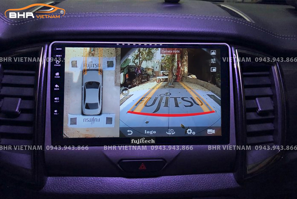Hình ảnh trước và sau khi lắp Màn hình Android Fujitech 360 Ford Everest 2016 - nay