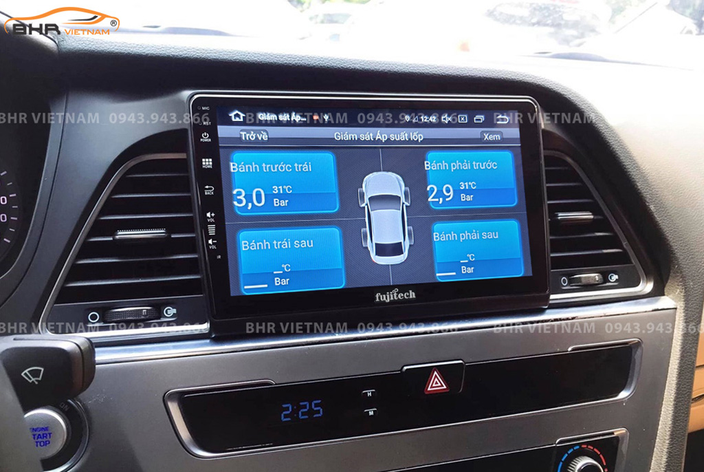 Hình ảnh quan sát cảm biến áp suất lốp Fujitech 360 Hyundai Sonata 2017 - 2020