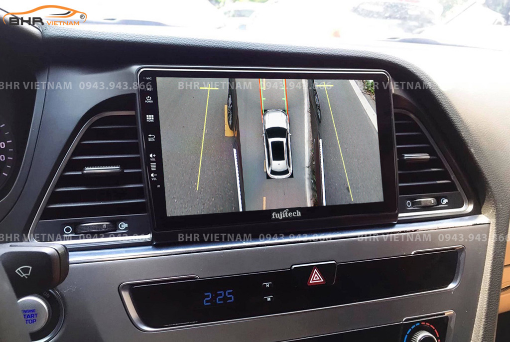Hình ảnh quan sát 2 bên gương trên màn hình DVD Fujitech 360 Hyundai Sonata 2017 - 2020